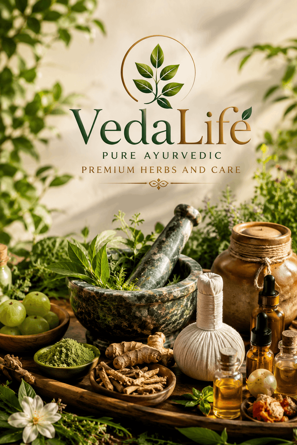 VedaLife Pure Ayurvedic Premium Herbs and Care Setup